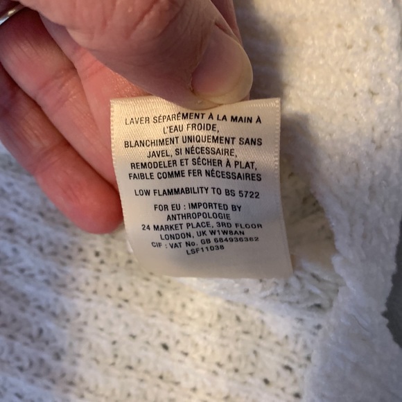 Anthropologie Moth off the shoulder white cream XS knit sweater Lucerne tunic - Picture 6 of 9